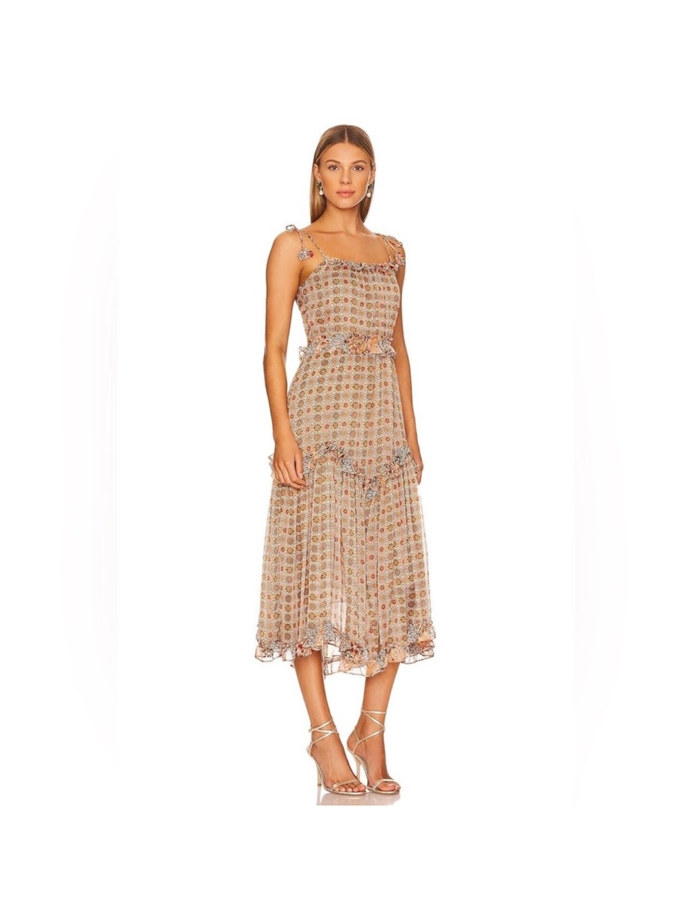 Misa Los Angeles Nati Tie-Shoulder Midi Dress